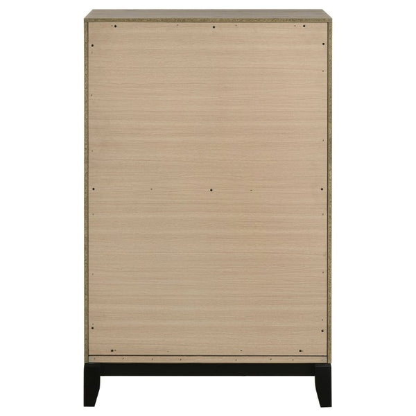 English Elm Sutter Eastern King Panel Bed Set with Grooved Panels Nickel Hardware and Ample Storage B2777S00400