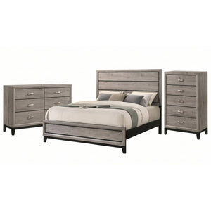 English Elm Sutter Eastern King Panel Bed Set with Grooved Panels Nickel Hardware and Ample Storage B2777S00400