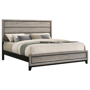 English Elm Sutter Eastern King Panel Bed Set with Grooved Panels Nickel Hardware and Ample Storage B2777S00400
