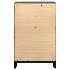 English Elm Sutter Grey Oak Twin Bedroom Set with Groove Panels Nickel Pulls and Ample Storage B2777S00406