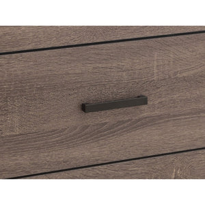 English Elm Kingsley Queen Platform Storage Bed Set with Six Drawer Dresser in Barrel Oak B2777S00450