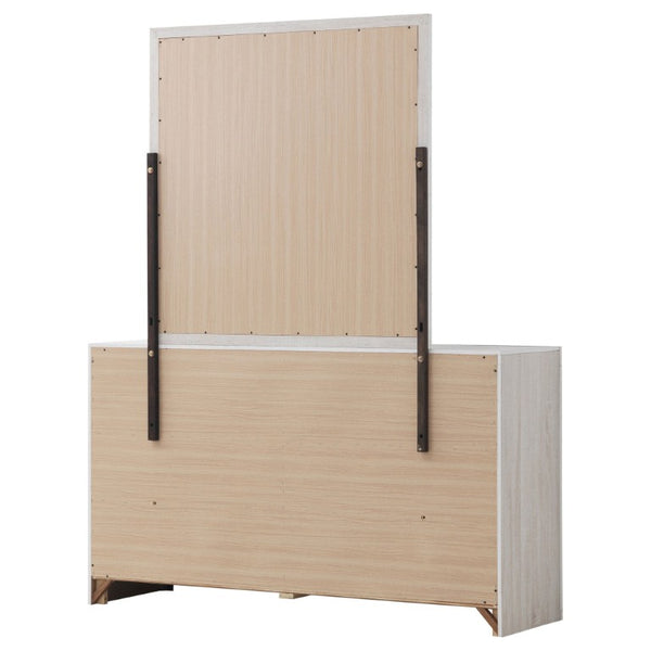 English Elm Kingsley Coastal White Queen Bedroom Set with Slatted Bed and Storage Dresser B2777S00454