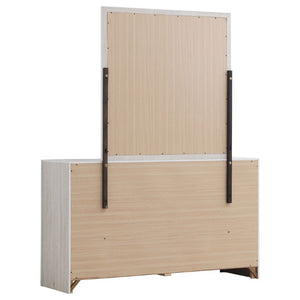 English Elm Kingsley Coastal White Queen Bedroom Set with Slatted Bed and Storage Dresser B2777S00454