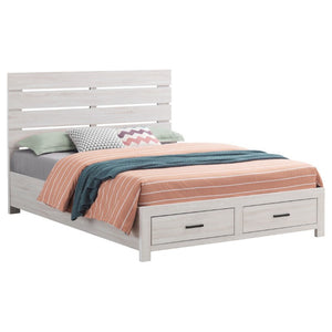 English Elm Kingsley Coastal White Queen Bedroom Set with Slatted Bed and Storage Dresser B2777S00454