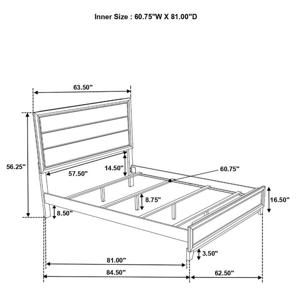 English Elm Sutter Queen Panel Bed Set with Six Drawer Dresser and Mirror in Light Taupe B2777S00530
