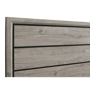 English Elm Sutter Taupe Panel Bedroom Set with Six Drawer Dresser and Wall Mounted Mirror B2777S00532