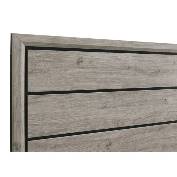 English Elm Sutter Taupe Panel Bedroom Set with Six Drawer Dresser and Wall Mounted Mirror B2777S00532