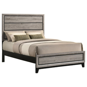 English Elm Sutter Taupe Panel Bedroom Set with Six Drawer Dresser and Wall Mounted Mirror B2777S00532