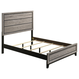 English Elm Sutter Taupe Panel Bedroom Set with Six Drawer Dresser and Wall Mounted Mirror B2777S00532
