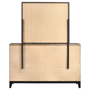 English Elm Sutter Grey Oak Panel Bed Set with Six Drawer Dresser for Modern Bedroom Suites B2777S00535