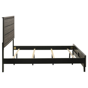 English Elm Sutter Grey Oak Panel Bed Set with Six Drawer Dresser for Modern Bedroom Suites B2777S00535