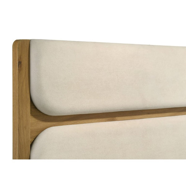 English Elm Beckett Queen Bedroom Set Mid-Century Oak Panel Bed with Reeded Drawers and Tapered Legs B2777S00561