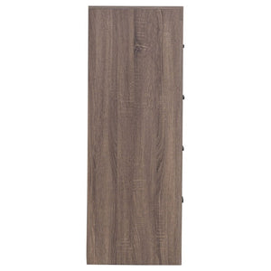 English Elm Barton Barrel Oak Queen Bedroom Set with Slatted Headboard and Bronze Hardware B2777S00563