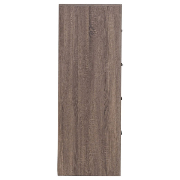 English Elm Barton Barrel Oak Queen Bedroom Set with Slatted Headboard and Bronze Hardware B2777S00563