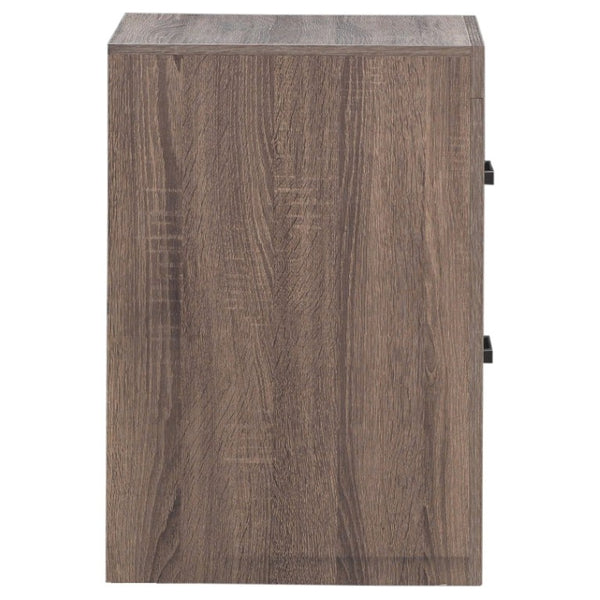 English Elm Barton Barrel Oak Queen Bedroom Set with Slatted Headboard and Bronze Hardware B2777S00563