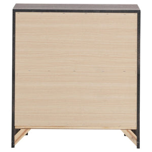 English Elm Barton Barrel Oak Queen Bedroom Set with Slatted Headboard and Bronze Hardware B2777S00563