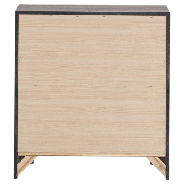 English Elm Barton Barrel Oak Queen Bedroom Set with Slatted Headboard and Bronze Hardware B2777S00563