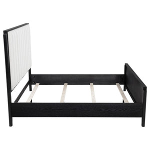 English Elm Berkeley Queen Bedroom Set with Channel Tufted Upholstery and Wire Brushed Oak Finish B2777S00582