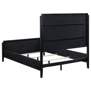 English Elm Berkeley Queen Bedroom Set with Channel Tufted Upholstery and Wire Brushed Oak Finish B2777S00582