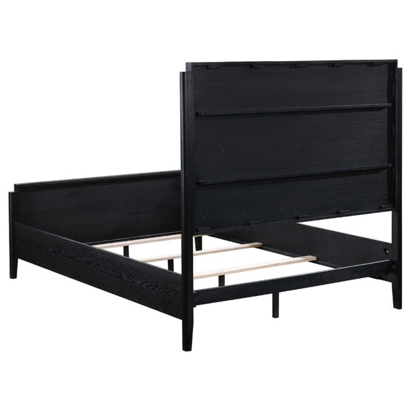 English Elm Berkeley Queen Bedroom Set with Channel Tufted Upholstery and Wire Brushed Oak Finish B2777S00582