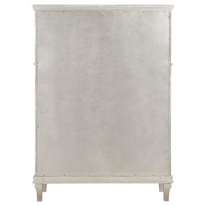 English Elm Emerson Queen Bedroom Set with LED Lighting Tufted Headboard and Silver Oak Finish B2777S00598