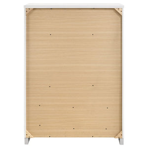 English Elm Zephyr Contemporary Eastern King Bedroom Set with LED Lighting and High Gloss Finish B2777S00602