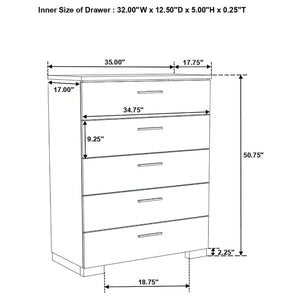 English Elm Zephyr Contemporary Eastern King Bedroom Set with LED Lighting and High Gloss Finish B2777S00602