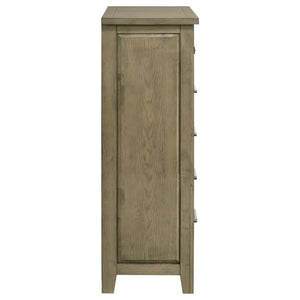 English Elm Hartley Vineyard Oak Queen Bedroom Set with Storage Bed and Slatted Headboard B2777S00611