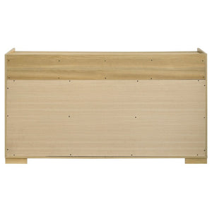 English Elm Holden Queen Bedroom Set with LED Headboard Natural Wood and White Modern Suite B2777S00618