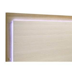 English Elm Holden Queen Bedroom Set with LED Headboard Natural Wood and White Modern Suite B2777S00618