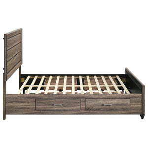 English Elm Keaton Queen Bedroom Set Mid-Century Taupe Oak Grain Storage Bed with Nightstands B2777S00627