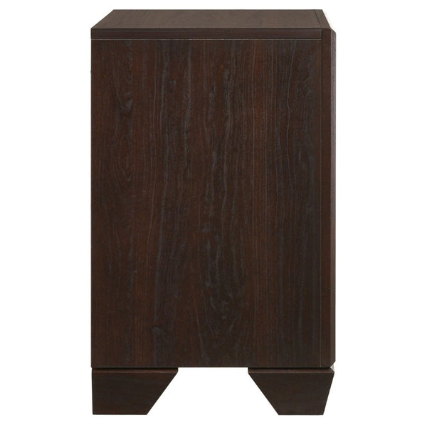 English Elm Keaton Dark Cocoa Eastern King Bedroom Set with Panel Bed and Brass Hardware B2777S00630