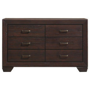 English Elm Keaton Dark Cocoa Eastern King Bedroom Set with Panel Bed and Brass Hardware B2777S00630