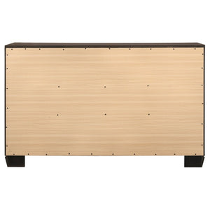 English Elm Keaton Dark Cocoa Eastern King Bedroom Set with Panel Bed and Brass Hardware B2777S00630