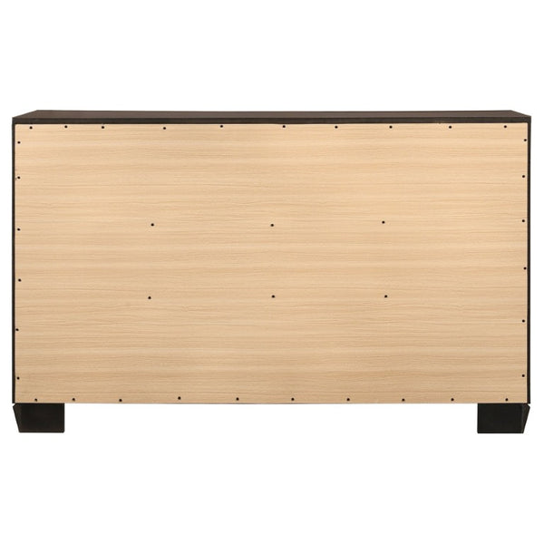 English Elm Keaton Dark Cocoa Eastern King Bedroom Set with Panel Bed and Brass Hardware B2777S00630