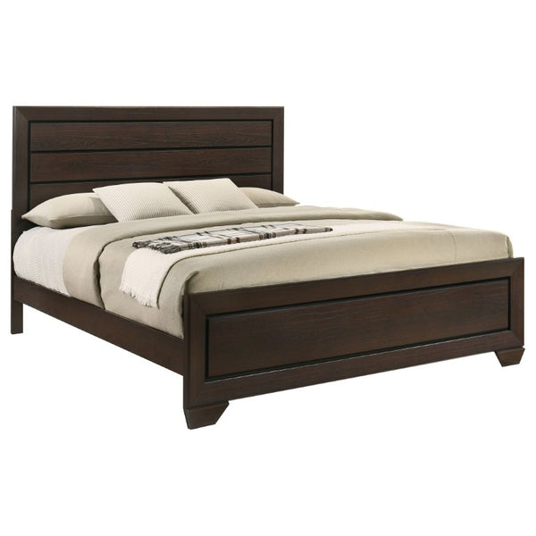 English Elm Keaton Dark Cocoa Eastern King Bedroom Set with Panel Bed and Brass Hardware B2777S00630