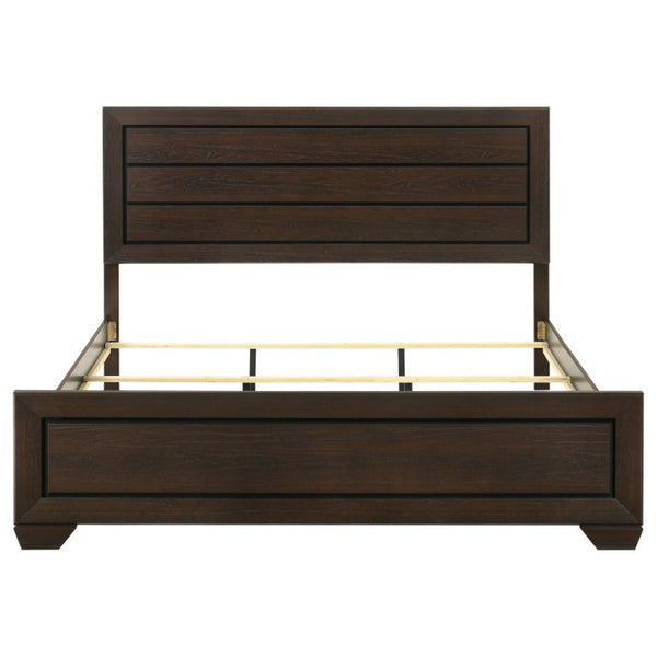 English Elm Keaton Dark Cocoa Eastern King Bedroom Set with Panel Bed and Brass Hardware B2777S00630