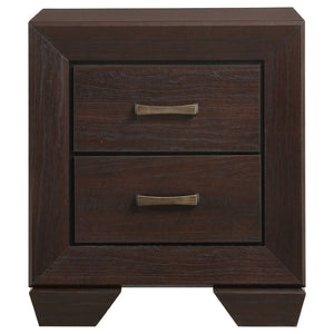 English Elm Keaton Dark Cocoa Eastern King Bedroom Set with Panel Bed and Brass Hardware B2777S00630