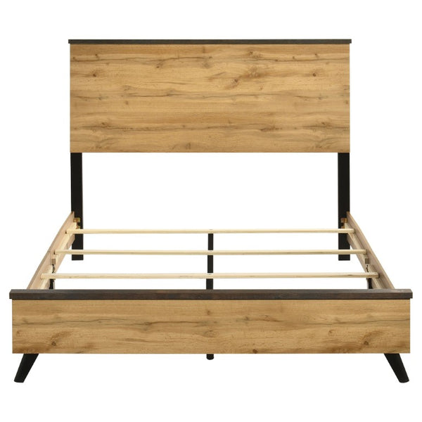 English Elm Kingsley Two-Tone Pine Queen Bedroom Set with Matte Black Hardware for Modern Farmhouse B2777S00635