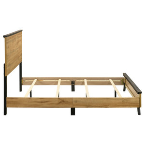 English Elm Kingsley Two-Tone Pine Queen Bedroom Set with Matte Black Hardware for Modern Farmhouse B2777S00635