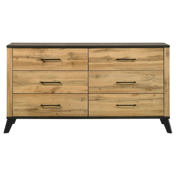 English Elm Kingsley Full Bedroom Set with Weathered Pine Finish and Matte Black Hardware B2777S00636