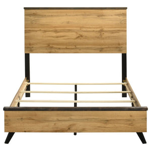 English Elm Kingsley Full Bedroom Set with Weathered Pine Finish and Matte Black Hardware B2777S00636