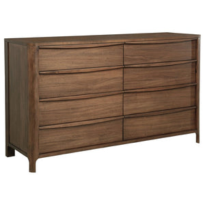 English Elm Mallory Walnut Veneer Eastern King Bedroom Set with Taupe Panel Headboard B2777S00668