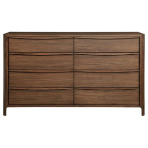 English Elm Mallory Walnut Veneer Eastern King Bedroom Set with Taupe Panel Headboard B2777S00668