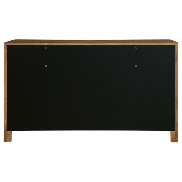 English Elm Mallory Walnut Veneer Eastern King Bedroom Set with Taupe Panel Headboard B2777S00668