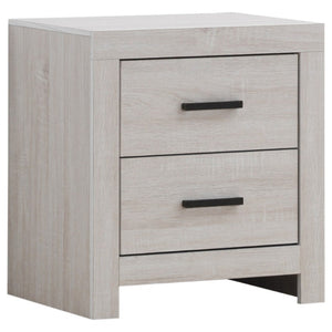 English Elm Kingsley Coastal White Queen Bedroom Set with Slatted Headboard and Storage Drawers B2777S00738