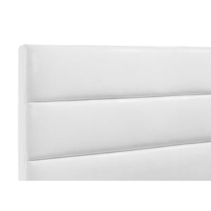 English Elm Zephyr Twin Bedroom Set with Glossy White Finish Chrome Handles and Tufted Headboard B2777S00753