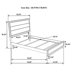 English Elm Wesley Grey Oak Twin Bedroom Set with Groove Detailing and Six Drawer Dresser B2777S00767