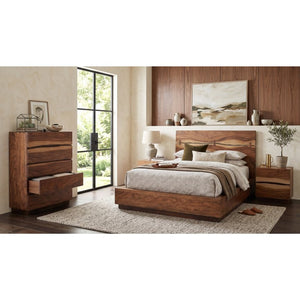 English Elm Winston Smokey Walnut Platform Bedroom Set with Live Edge Organic Artisan Craftsmanship B2777S00779