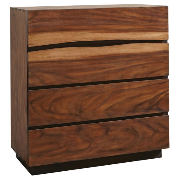 English Elm Winston Smokey Walnut Platform Bedroom Set with Live Edge Organic Artisan Craftsmanship B2777S00779